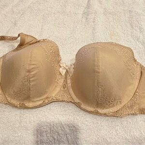 Lace-Accented Tan Bra